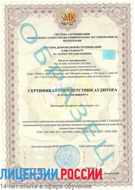 Образец сертификата соответствия аудитора №ST.RU.EXP.00005397-3 Палласовка Сертификат ISO/TS 16949